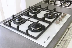 Black gas hob in the kitchen photo