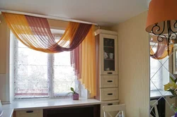 Asymmetrical curtains for the kitchen all photos