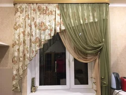 Asymmetrical curtains for the kitchen all photos