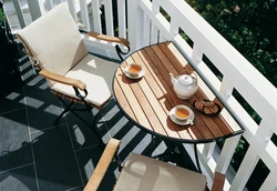 Photo of tables and chairs on the loggia