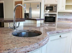 Stone floor in the kitchen photo