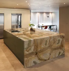 Stone floor in the kitchen photo