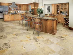 Stone floor in the kitchen photo