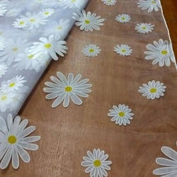 Papatyalar Fotoşəkili Ilə Mətbəx Üçün Tül