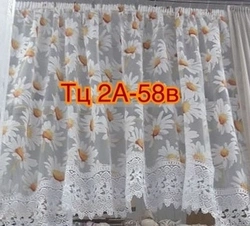 Тюль для кухни с ромашками фото