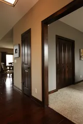 Hallway dark floor light doors photo
