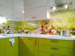 Glass apron for the kitchen based on your photo