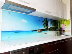 Sizning fotosuratingiz asosida oshxona uchun shisha apron