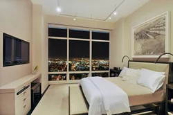 Photo Window On The Entire Wall In The Bedroom