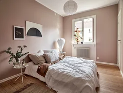 Bedroom design one wall in color photo