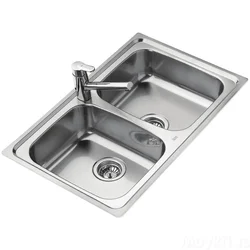 Stainless steel kitchen sink photo with dimensions