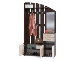 Wardrobe in the hallway with a mirror photo small-sized