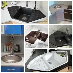 Маленькие угловые мойки для кухни фото размеры