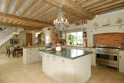 Photo of ceilings in a kitchen in a wooden house