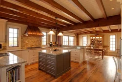 Photo Of Ceilings In A Kitchen In A Wooden House