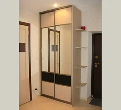 Built-in two-door wardrobes in the hallway photo