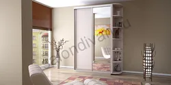 Built-in two-door wardrobes in the hallway photo