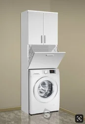 Washing machine case in the bathroom photo