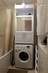 Пенал для пральнай машыны ў ваннай фота