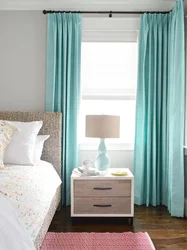 Curtains For Turquoise Wallpaper In The Bedroom Photo