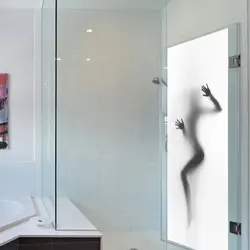 Photo On Glass In The Bathroom And Toilet