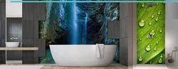 Photo On Glass In The Bathroom And Toilet