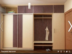 Built-in wardrobes with mezzanines in the hallway photo