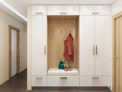 Built-in wardrobes with mezzanines in the hallway photo