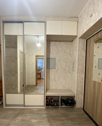 Built-in wardrobes with mezzanines in the hallway photo