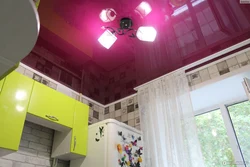 Suspended ceilings photo in the kitchen with pipes