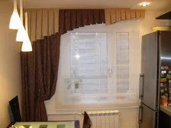 Curtains for the kitchen photo refrigerator by the window
