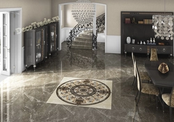 Porcelain tiles for the living room on the floor photo