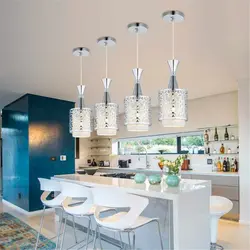 Chandelier with one shade for the kitchen photo