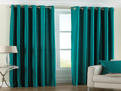 Curtains In The Living Room Aqua Color Photo