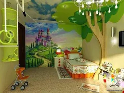 Photo Wallpaper On The Wall In A Children'S Bedroom Photo