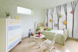 Photo wallpaper on the wall in a children's bedroom photo