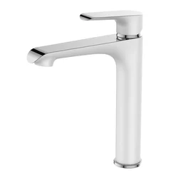 White bathroom sink faucet photo