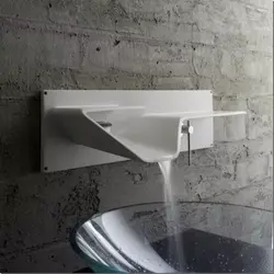 White bathroom sink faucet photo