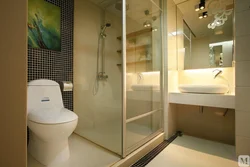 Partition in the bathroom with a cubicle photo