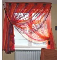 Organza curtains for the kitchen, photos of your own