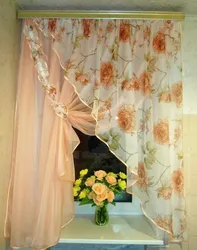 Organza curtains for the kitchen, photos of your own