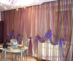 Organza curtains for the kitchen, photos of your own