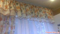 Шторы из органзы на кухню фото своими