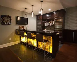 Kitchen With Bar Counter And TV Photo