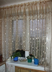 Inexpensive curtains and tulle for the kitchen photo