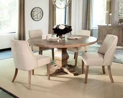 Beige table and chairs for the kitchen photo