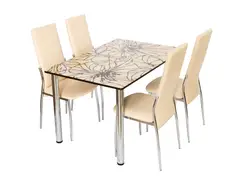 Beige table and chairs for the kitchen photo