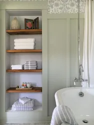 Tile cabinet in the bathroom photo