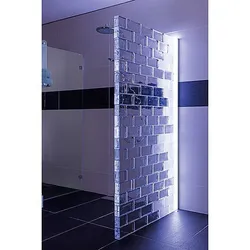 Glass blocks in the bathroom showers made of glass blocks photo