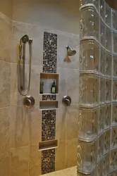 Glass blocks in the bathroom showers made of glass blocks photo